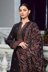 Dhanak-3PC Embroidered Shirt with Dhanak Embroidered Shawl-